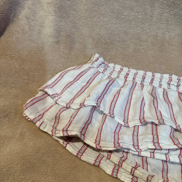 American eagle striped ruffled tube top cropped red white size XL - Picture 7 of 10